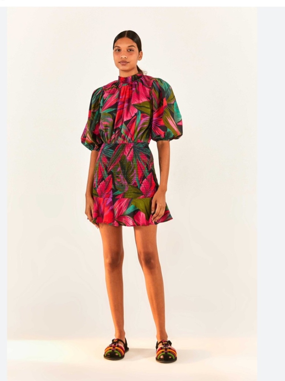 Farm Rio Midnight Leaves Mini Dress NWT